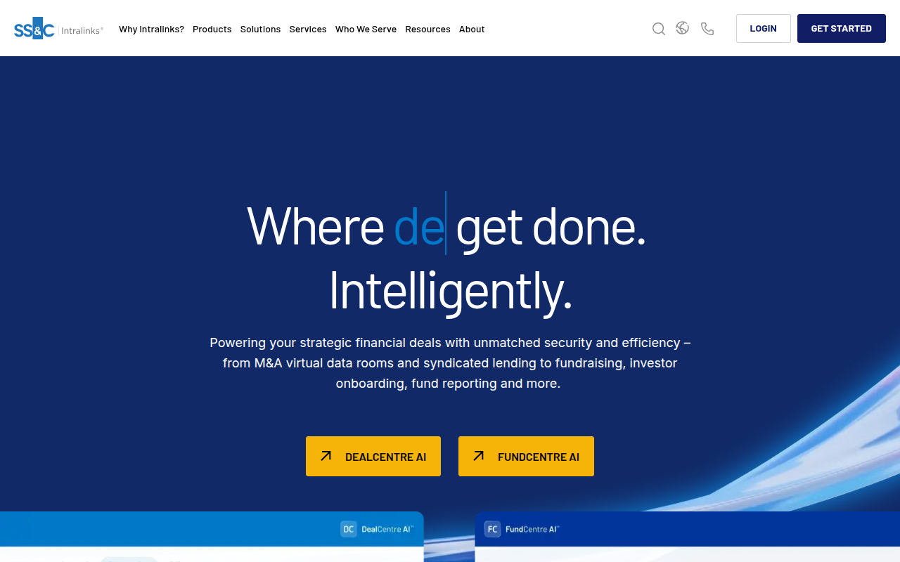 Intralinks homepage